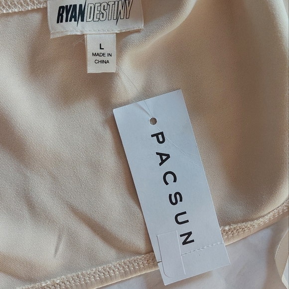 Ryan Destiny x PacSun Summer Convertible Halter Top Women's Size Large BEIGE NWT - Picture 7 of 8